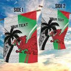 Custom Fiji And Wales Rugby Garden Flag Fijian Tapa Welsh Mascots Dynamic Version