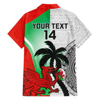 Custom Fiji And Wales Rugby Hawaiian Shirt Fijian Tapa Welsh Mascots Dynamic Version