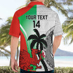 Custom Fiji And Wales Rugby Hawaiian Shirt Fijian Tapa Welsh Mascots Dynamic Version