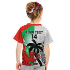 Custom Fiji And Wales Rugby Kid T Shirt Fijian Tapa Welsh Mascots Dynamic Version