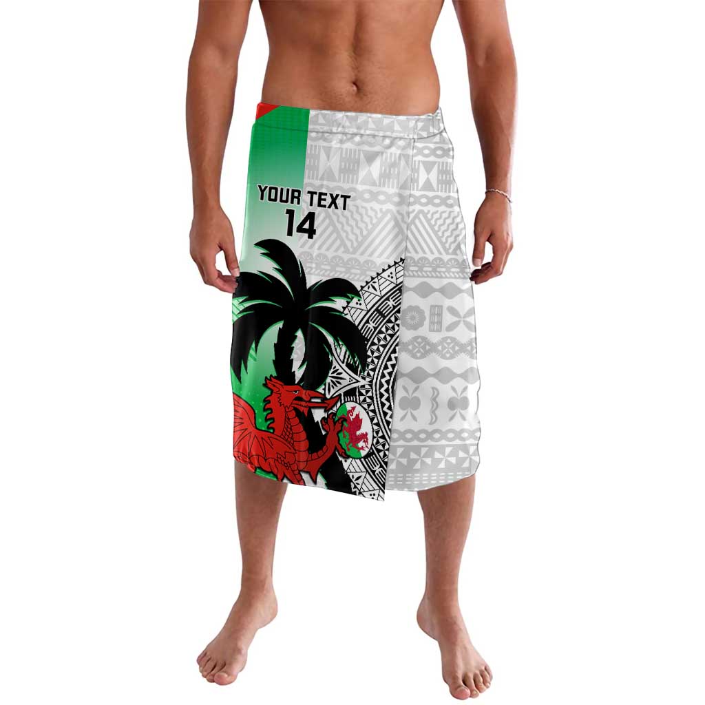Custom Fiji And Wales Rugby Lavalava Fijian Tapa Welsh Mascots Dynamic Version