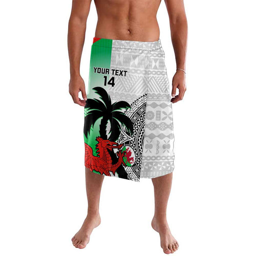 Custom Fiji And Wales Rugby Lavalava Fijian Tapa Welsh Mascots Dynamic Version