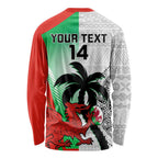 Custom Fiji And Wales Rugby Long Sleeve Shirt Fijian Tapa Welsh Mascots Dynamic Version