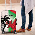 Custom Fiji And Wales Rugby Luggage Cover Fijian Tapa Welsh Mascots Dynamic Version