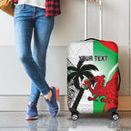 Custom Fiji And Wales Rugby Luggage Cover Fijian Tapa Welsh Mascots Dynamic Version