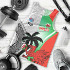 Custom Fiji And Wales Rugby Men Tank Top Fijian Tapa Welsh Mascots Dynamic Version