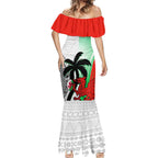 Custom Fiji And Wales Rugby Mermaid Dress Fijian Tapa Welsh Mascots Dynamic Version