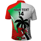Custom Fiji And Wales Rugby Polo Shirt Fijian Tapa Welsh Mascots Dynamic Version