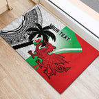 Custom Fiji And Wales Rugby Rubber Doormat Fijian Tapa Welsh Mascots Dynamic Version