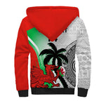 Custom Fiji And Wales Rugby Sherpa Hoodie Fijian Tapa Welsh Mascots Dynamic Version