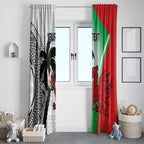 Custom Fiji And Wales Rugby Window Curtain Fijian Tapa Welsh Mascots Dynamic Version