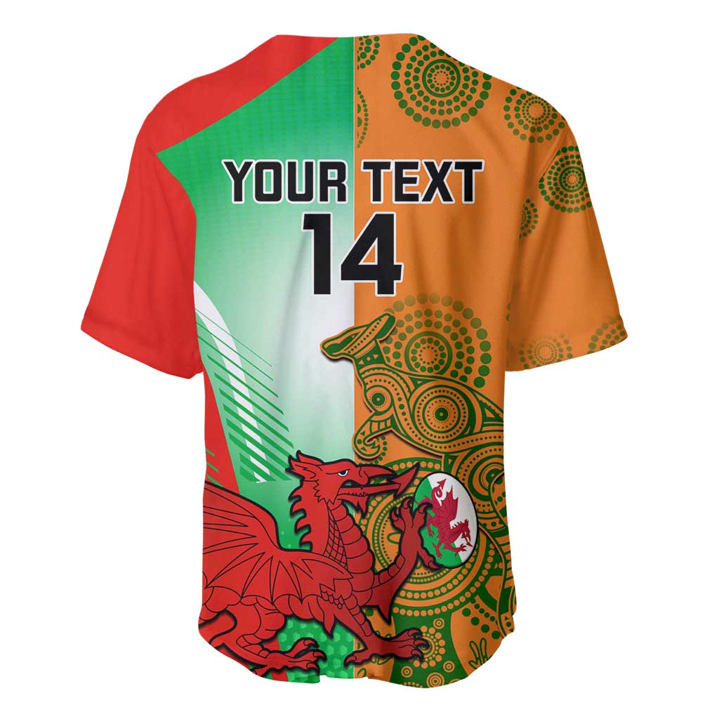 Custom Australia And Wales Rugby Baseball Jersey Wallabies Welsh Mascots Dynamic Version