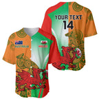 Custom Australia And Wales Rugby Baseball Jersey Wallabies Welsh Mascots Dynamic Version