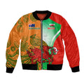 Custom Australia And Wales Rugby Bomber Jacket Wallabies Welsh Mascots Dynamic Version