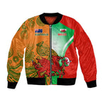 Custom Australia And Wales Rugby Bomber Jacket Wallabies Welsh Mascots Dynamic Version