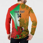 Custom Australia And Wales Rugby Button Sweatshirt Wallabies Welsh Mascots Dynamic Version