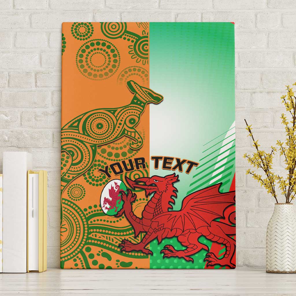 Custom Australia And Wales Rugby Canvas Wall Art Wallabies Welsh Mascots Dynamic Version