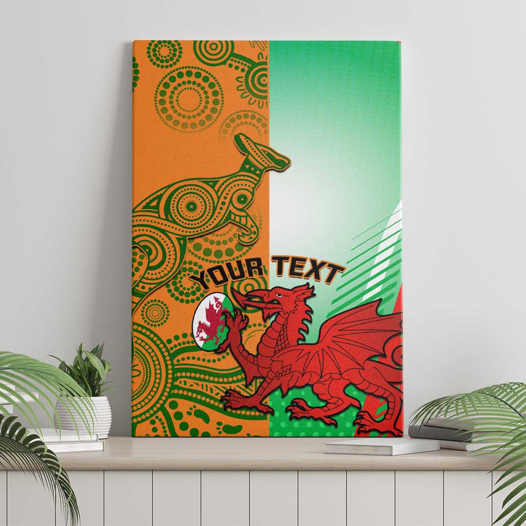 Custom Australia And Wales Rugby Canvas Wall Art Wallabies Welsh Mascots Dynamic Version