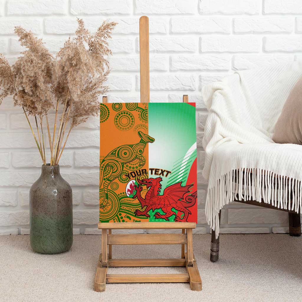 Custom Australia And Wales Rugby Canvas Wall Art Wallabies Welsh Mascots Dynamic Version