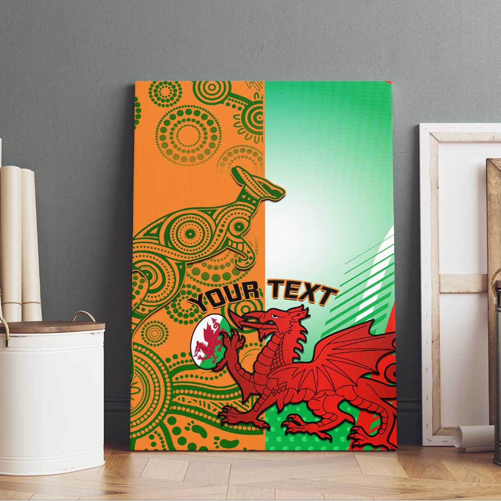 Custom Australia And Wales Rugby Canvas Wall Art Wallabies Welsh Mascots Dynamic Version