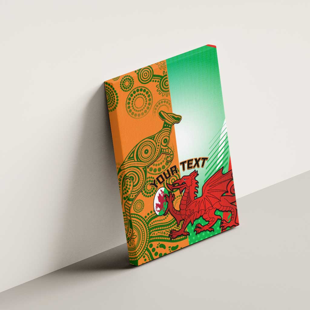 Custom Australia And Wales Rugby Canvas Wall Art Wallabies Welsh Mascots Dynamic Version
