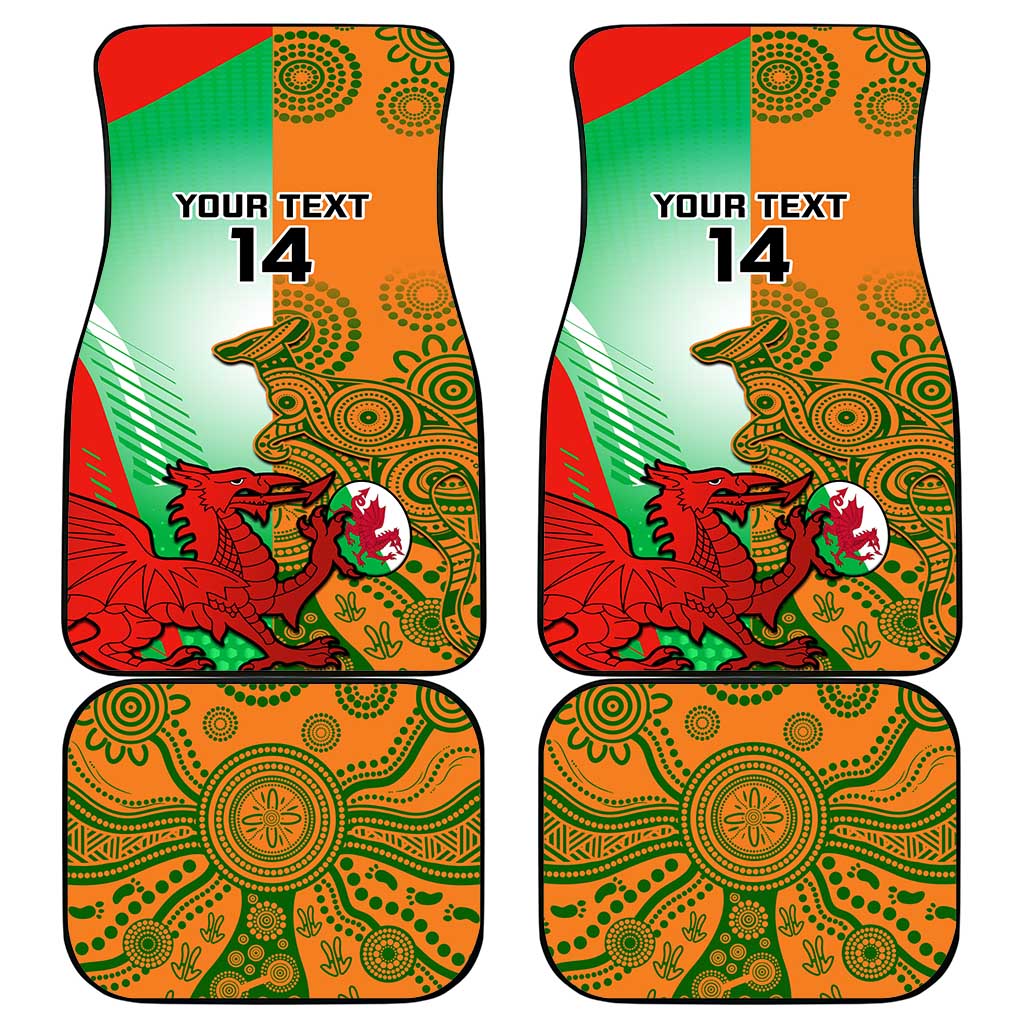 Custom Australia And Wales Rugby Car Mats Wallabies Welsh Mascots Dynamic Version