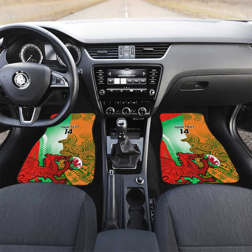 Custom Australia And Wales Rugby Car Mats Wallabies Welsh Mascots Dynamic Version