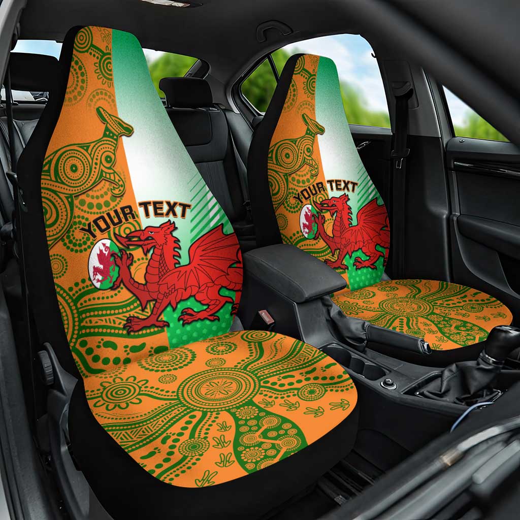 Custom Australia And Wales Rugby Car Seat Cover Wallabies Welsh Mascots Dynamic Version