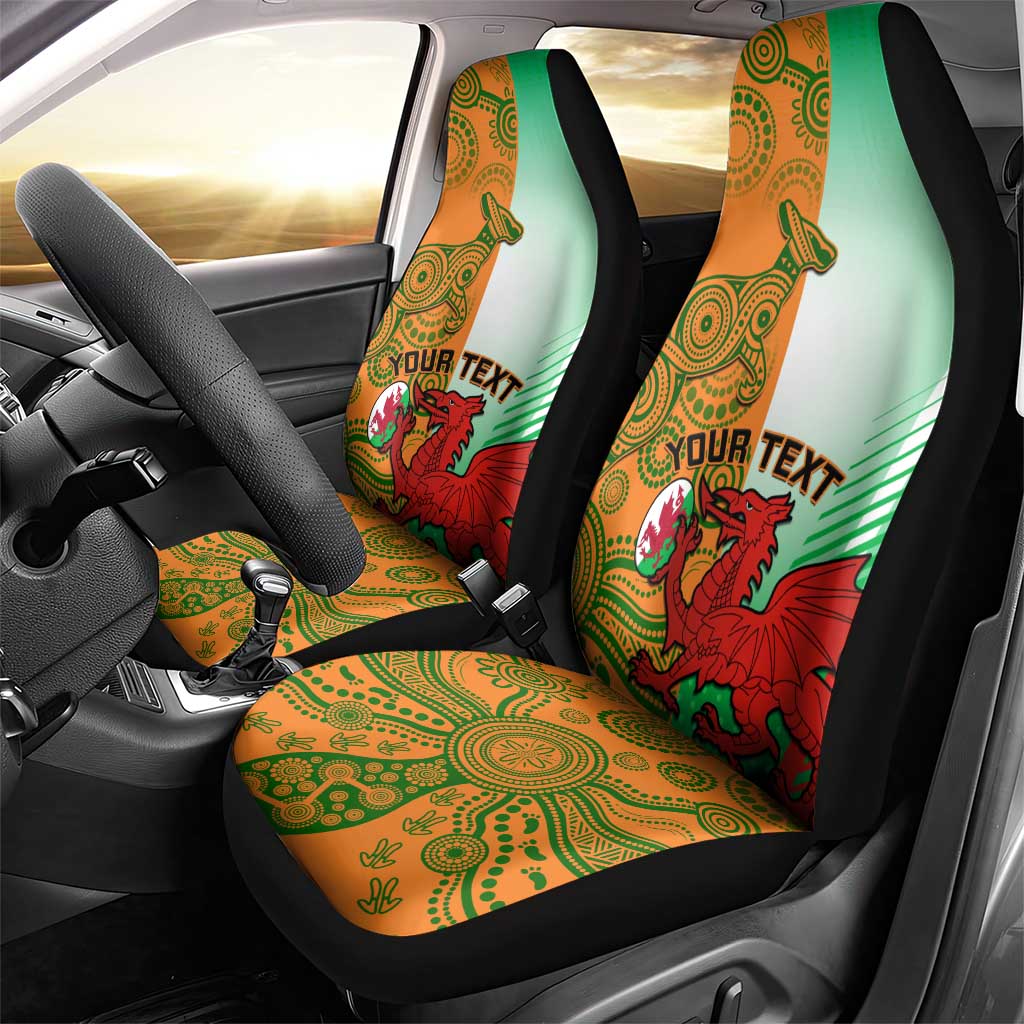 Custom Australia And Wales Rugby Car Seat Cover Wallabies Welsh Mascots Dynamic Version