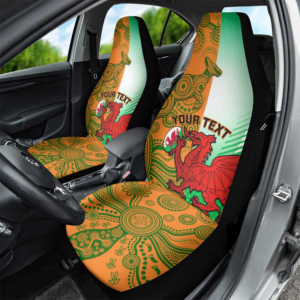 Custom Australia And Wales Rugby Car Seat Cover Wallabies Welsh Mascots Dynamic Version