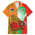 Custom Australia And Wales Rugby Family Matching Mermaid Dress and Hawaiian Shirt Wallabies Welsh Mascots Dynamic Version