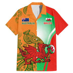 Custom Australia And Wales Rugby Family Matching Mermaid Dress and Hawaiian Shirt Wallabies Welsh Mascots Dynamic Version
