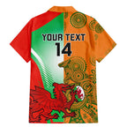 Custom Australia And Wales Rugby Family Matching Mermaid Dress and Hawaiian Shirt Wallabies Welsh Mascots Dynamic Version
