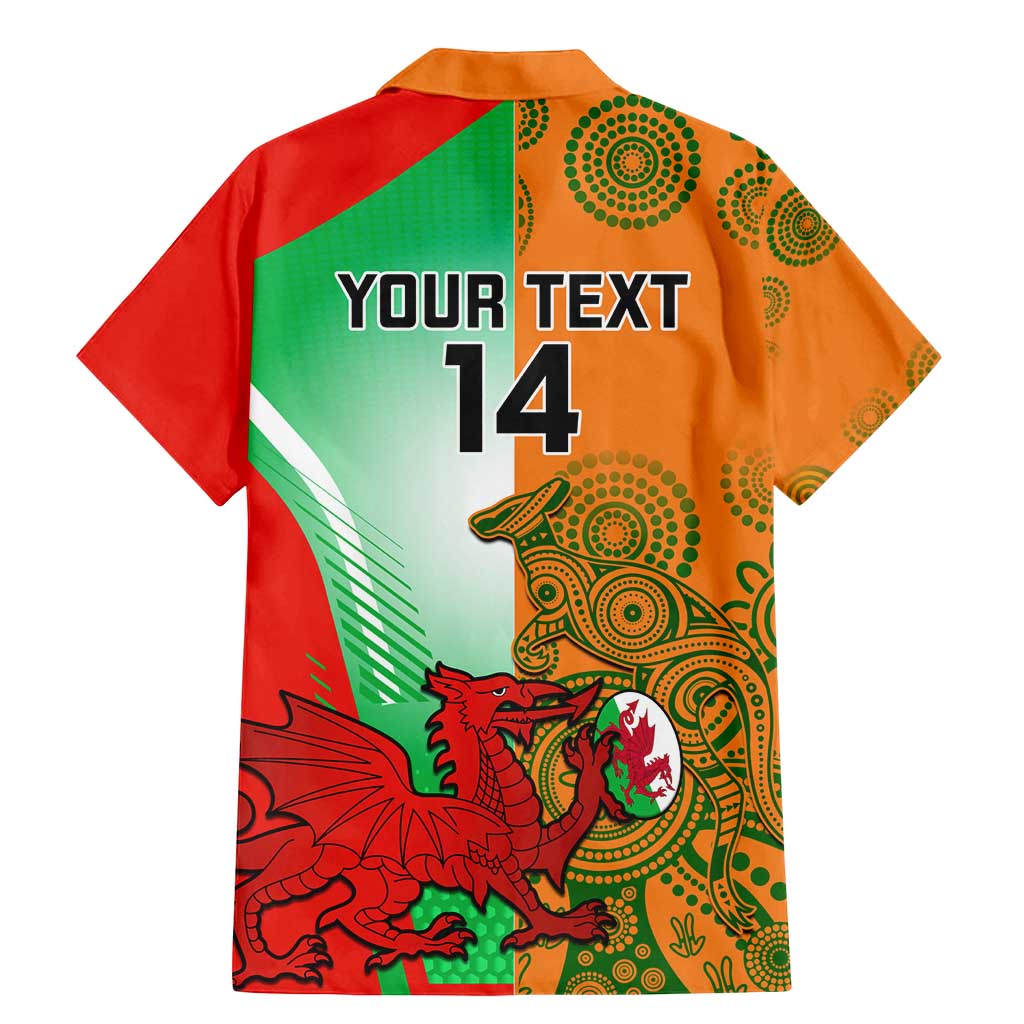 Custom Australia And Wales Rugby Family Matching Mermaid Dress and Hawaiian Shirt Wallabies Welsh Mascots Dynamic Version