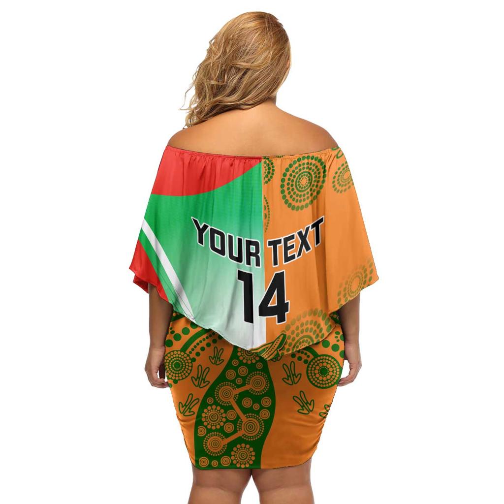 Custom Australia And Wales Rugby Family Matching Off Shoulder Short Dress and Hawaiian Shirt Wallabies Welsh Mascots Dynamic Version