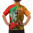 Custom Australia And Wales Rugby Family Matching Puletasi and Hawaiian Shirt Wallabies Welsh Mascots Dynamic Version
