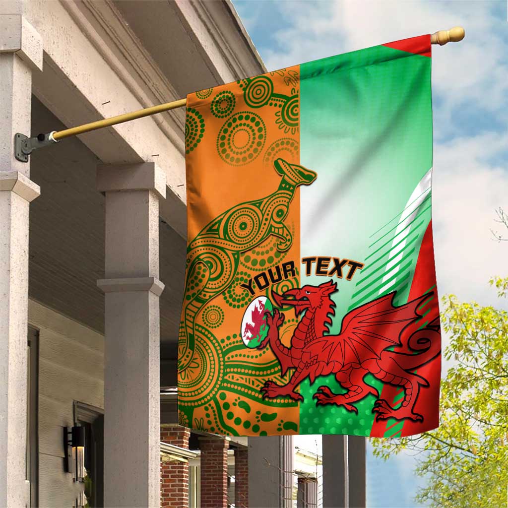 Custom Australia And Wales Rugby Garden Flag Wallabies Welsh Mascots Dynamic Version