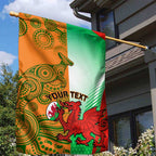 Custom Australia And Wales Rugby Garden Flag Wallabies Welsh Mascots Dynamic Version