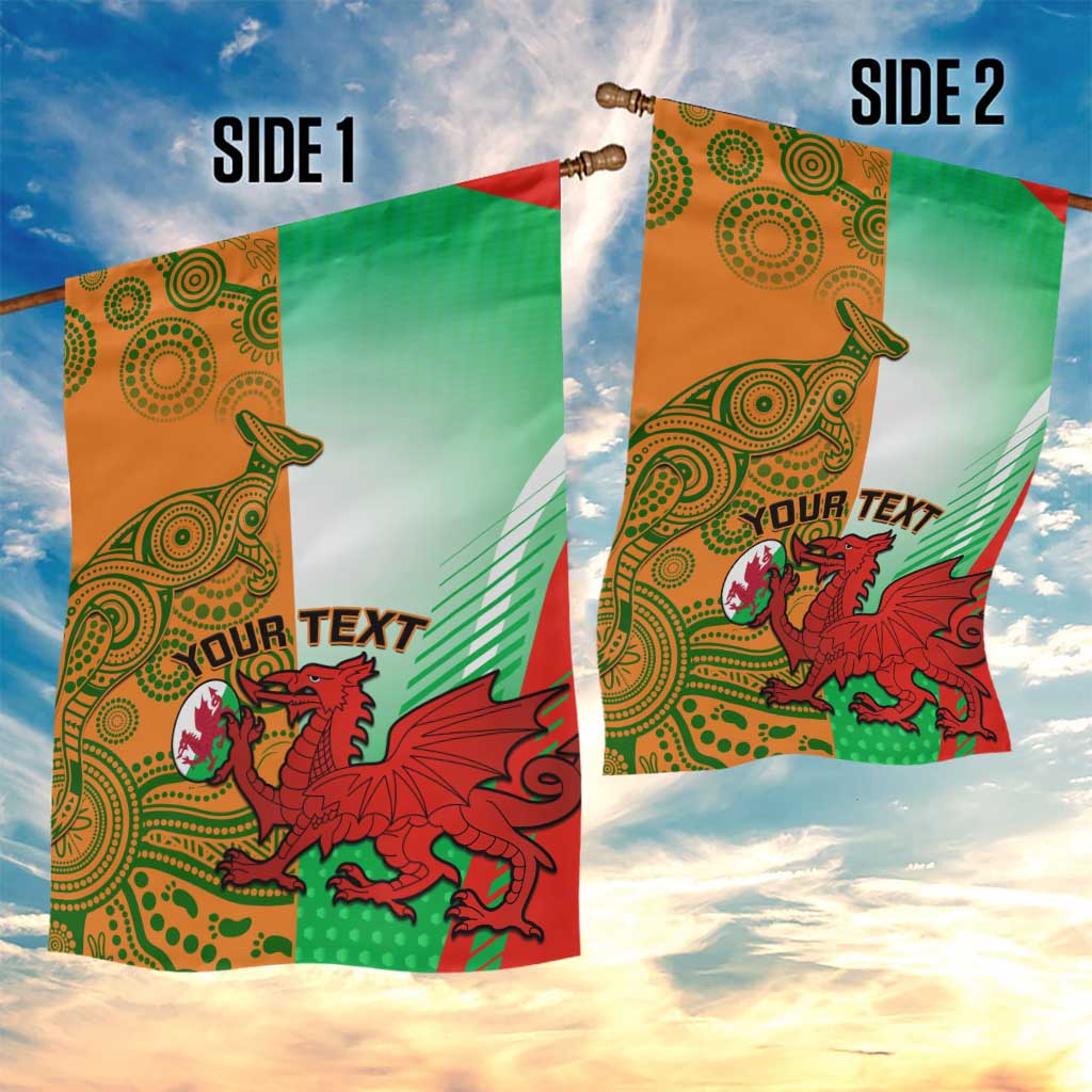 Custom Australia And Wales Rugby Garden Flag Wallabies Welsh Mascots Dynamic Version