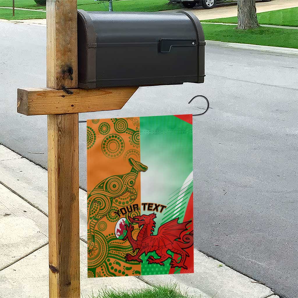 Custom Australia And Wales Rugby Garden Flag Wallabies Welsh Mascots Dynamic Version