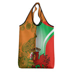 Custom Australia And Wales Rugby Grocery Bag Wallabies Welsh Mascots Dynamic Version