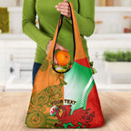 Custom Australia And Wales Rugby Grocery Bag Wallabies Welsh Mascots Dynamic Version
