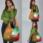 Custom Australia And Wales Rugby Grocery Bag Wallabies Welsh Mascots Dynamic Version