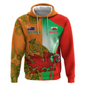 Custom Australia And Wales Rugby Hoodie Wallabies Welsh Mascots Dynamic Version