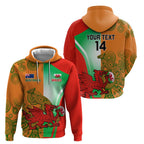 Custom Australia And Wales Rugby Hoodie Wallabies Welsh Mascots Dynamic Version