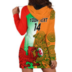 Custom Australia And Wales Rugby Hoodie Dress Wallabies Welsh Mascots Dynamic Version