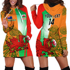 Custom Australia And Wales Rugby Hoodie Dress Wallabies Welsh Mascots Dynamic Version