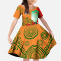 Custom Australia And Wales Rugby Kid Short Sleeve Dress Wallabies Welsh Mascots Dynamic Version