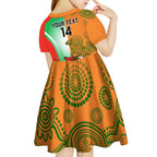 Custom Australia And Wales Rugby Kid Short Sleeve Dress Wallabies Welsh Mascots Dynamic Version