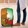 Custom Australia And Wales Rugby Luggage Cover Wallabies Welsh Mascots Dynamic Version